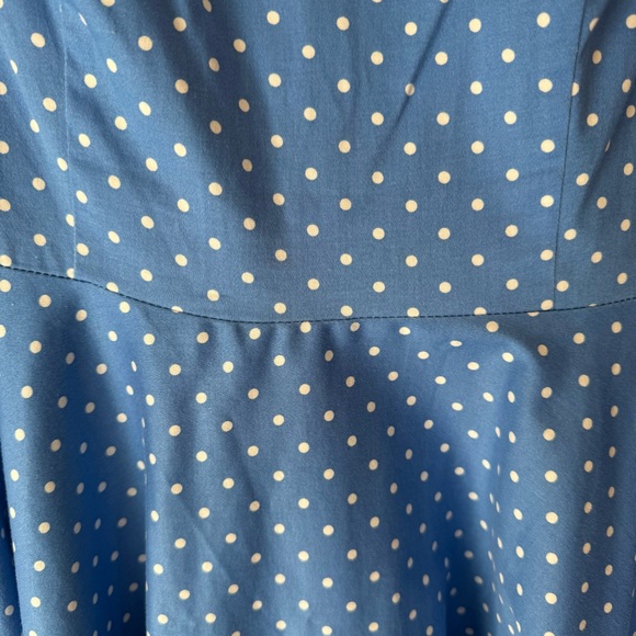 Grace Karin Blue Polka Dot Dress Circle Skirt Wedding Guest Office  Date #0007 - Picture 6 of 15